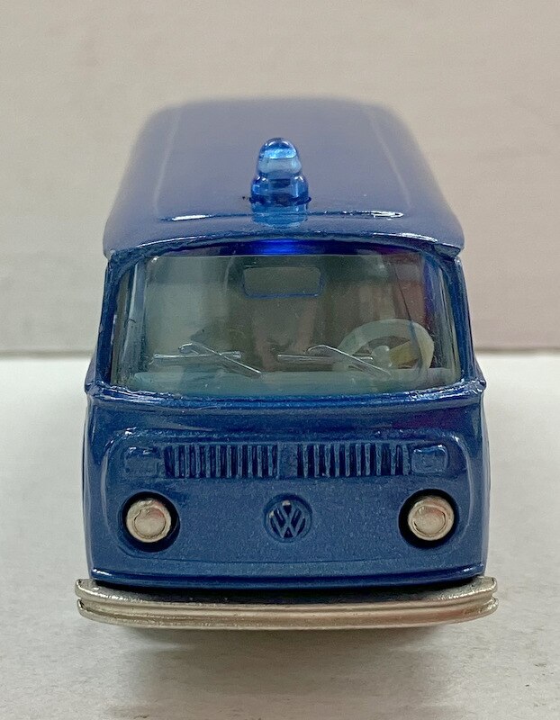 Majorette Made In France Vw Fourgon Blue Police Spoke Wheel