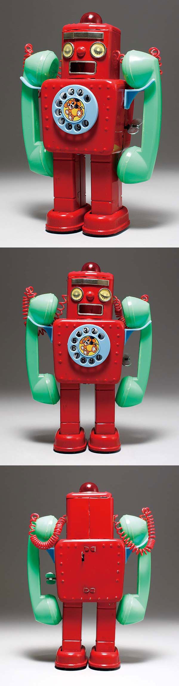 ヨネザワ/日本 テレホン・ロボット ブリキ・ゼンマイ 箱付 245mm ヨネザワ/日本 テレホン・ロボット ブリキ・ゼンマイ 箱付 245mm