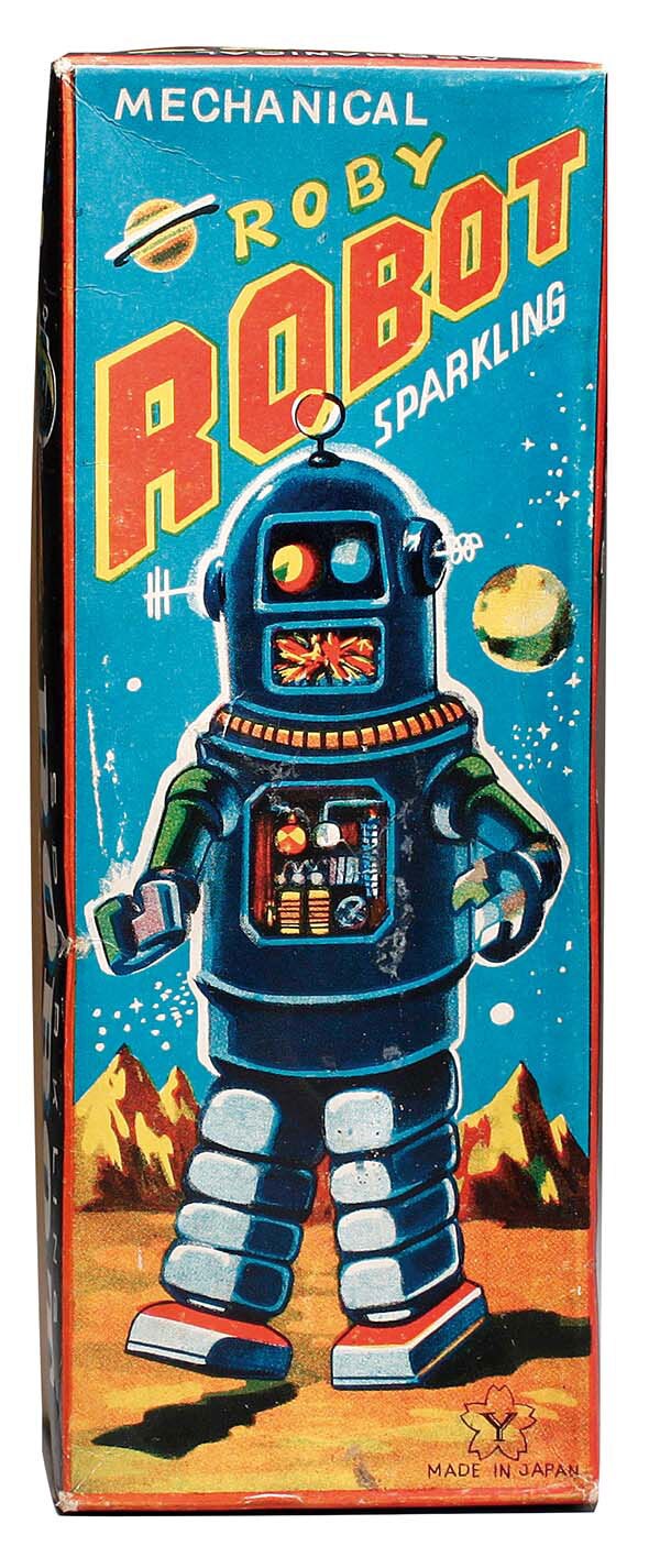 ヨネザワ/日本 ロビーロボット ブリキ・ゼンマイ (発火式) 箱付 ヨネザワ/日本 ロビーロボット ブリキ・ゼンマイ (発火式) 箱付