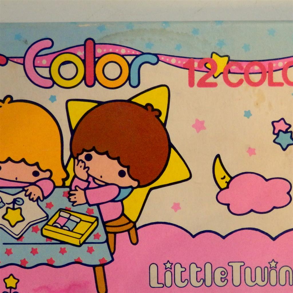 70年代サンリオ リトルツインスターズ キキララ 水彩絵の具12色セット 70年代サンリオ リトルツインスターズ キキララ 水彩絵の具12色セット