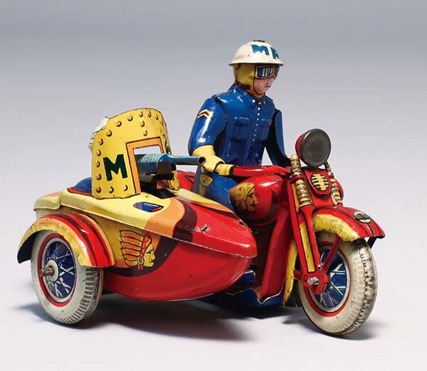 日光玩具/日本製 インディアンバイク・MPサイドカー ブリキ・ゼンマイ