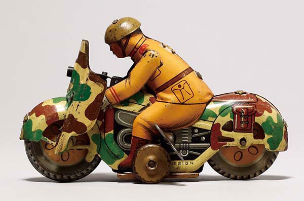 メーカー不明/日本製 戦前軍用バイク ブリキ・ゼンマイ