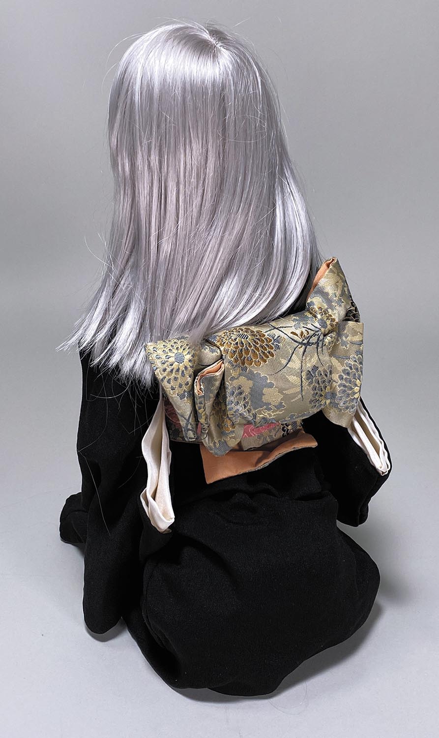 6204］ 創作人形 少女と髑髏-3 白髪