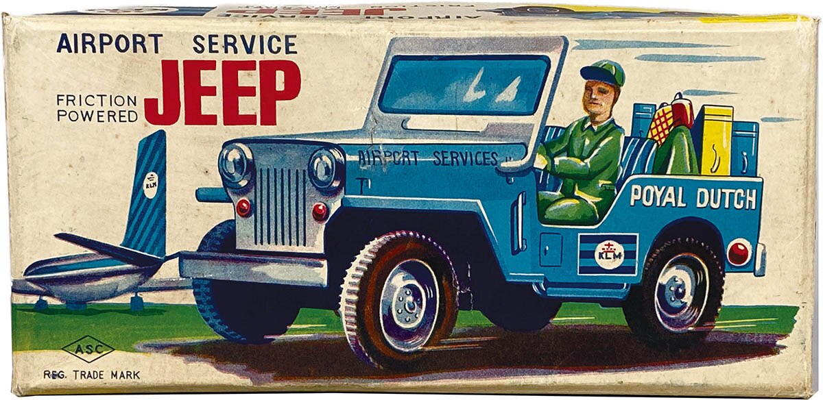 1438] AIRPORT SERVICE JEEP フリクションブリキ