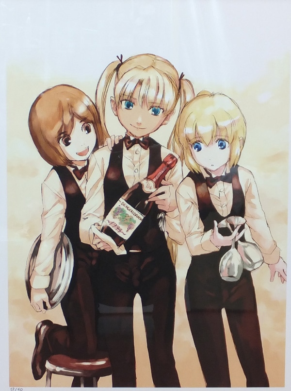 PG-7396]GUNSLINGER GIRL 直筆サイン入りカラー複製イラスト 相田裕