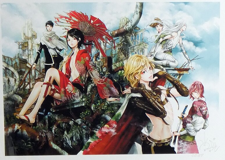 尚月地　複製原画 尚月地 直筆サイン入りカラー複製イラスト