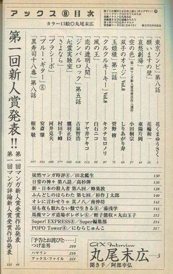 丸尾末広 直筆サイン本「アックスvol.8」