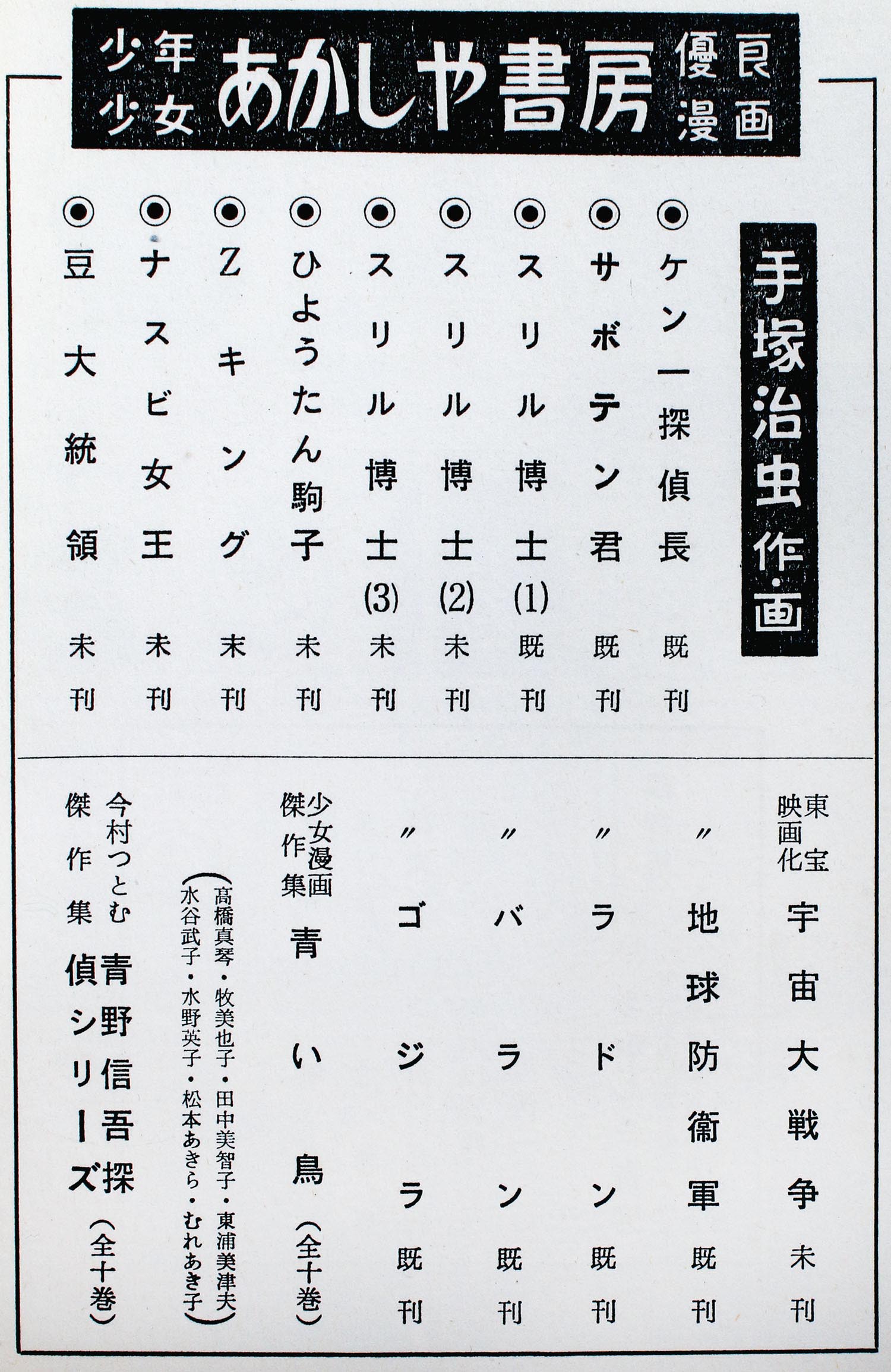 あかしや書房/手塚治虫「スリル博士全2巻セット」