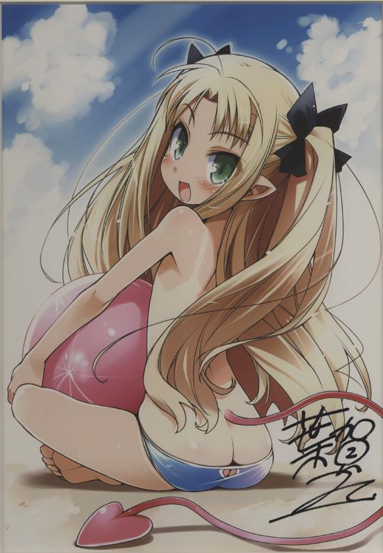 直筆サイン入りカラー複製イラスト 葉賀ユイ ロッテのおもちゃ PG-10991