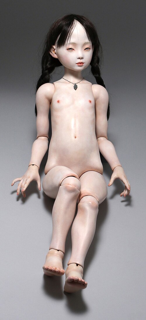 創作人形女の子 創作人形 お下げの少女人形