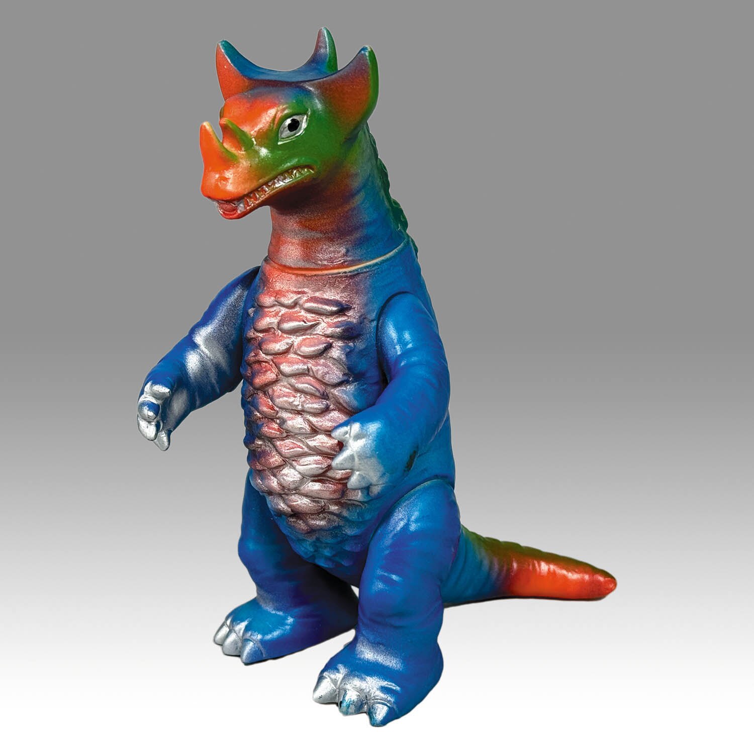 2287] ゴモラタイプ 4本角怪獣 肌色成型 青塗装 鼻先角オレンジ