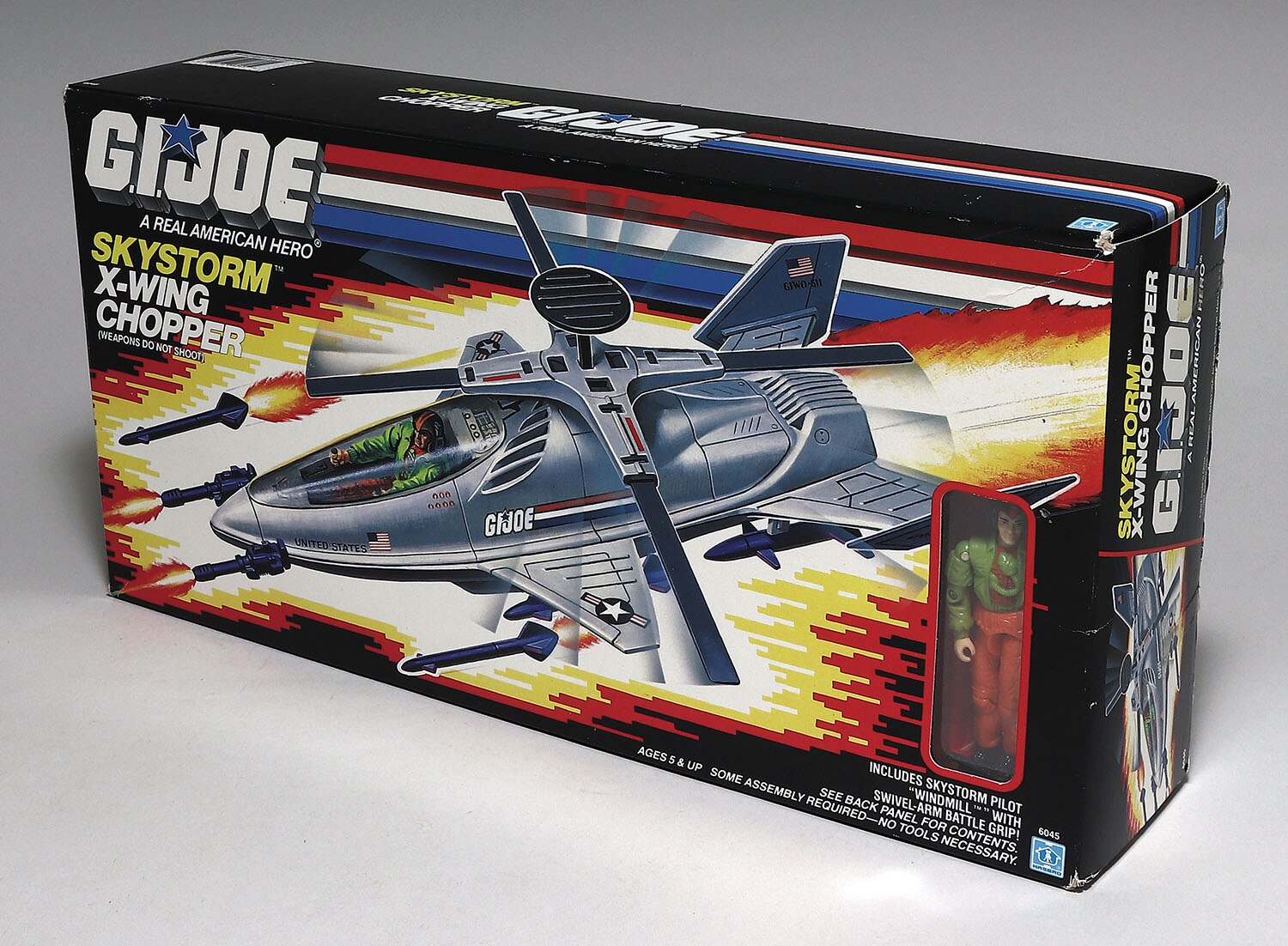 Jouet Vintage GI Joe Hasbro 1988 - Skystorm X-Wing Chopper - Militaire