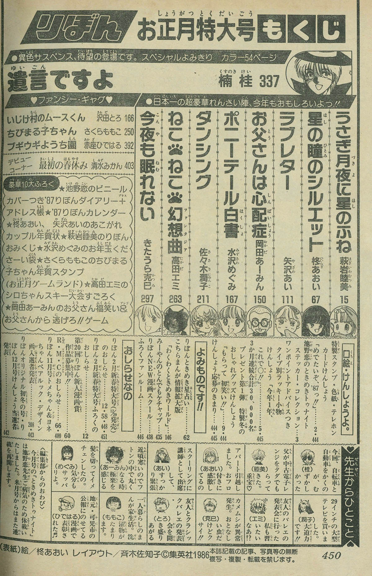 6254] りぼん1987年1月号