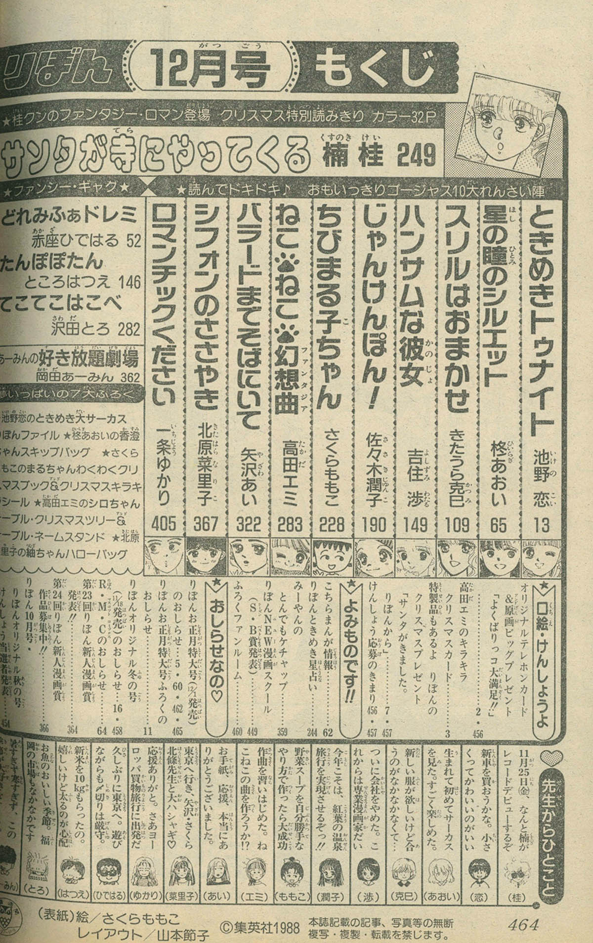 6271] りぼん1988年12月号
