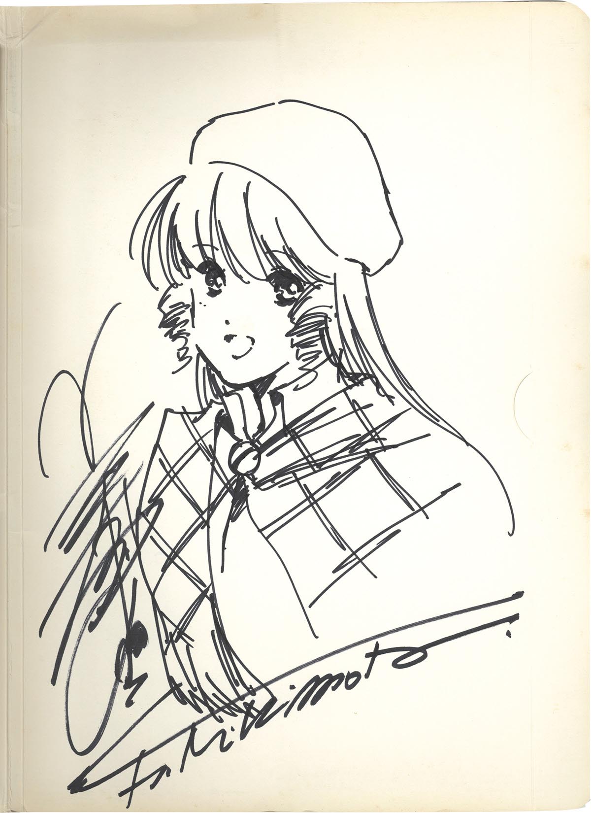 お得セット 美樹本晴彦 直筆原画 かっこよく 横顔の肖像 オリジナル サイン、直筆画