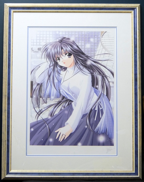 【送料込】 山本和枝直筆サイン入りカラー複製イラスト「雪のとける頃に・・・」 その他