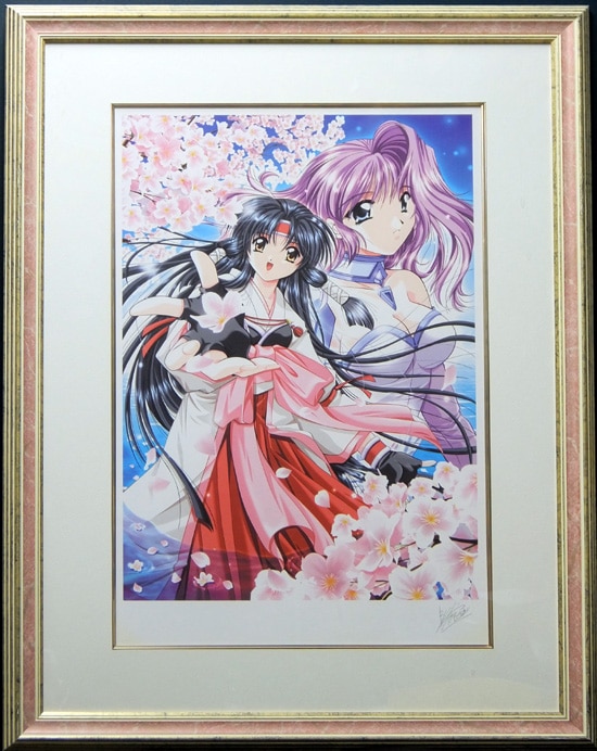 山本和枝直筆サイン入りカラー複製イラスト「Castle Fantasia 聖魔大戦