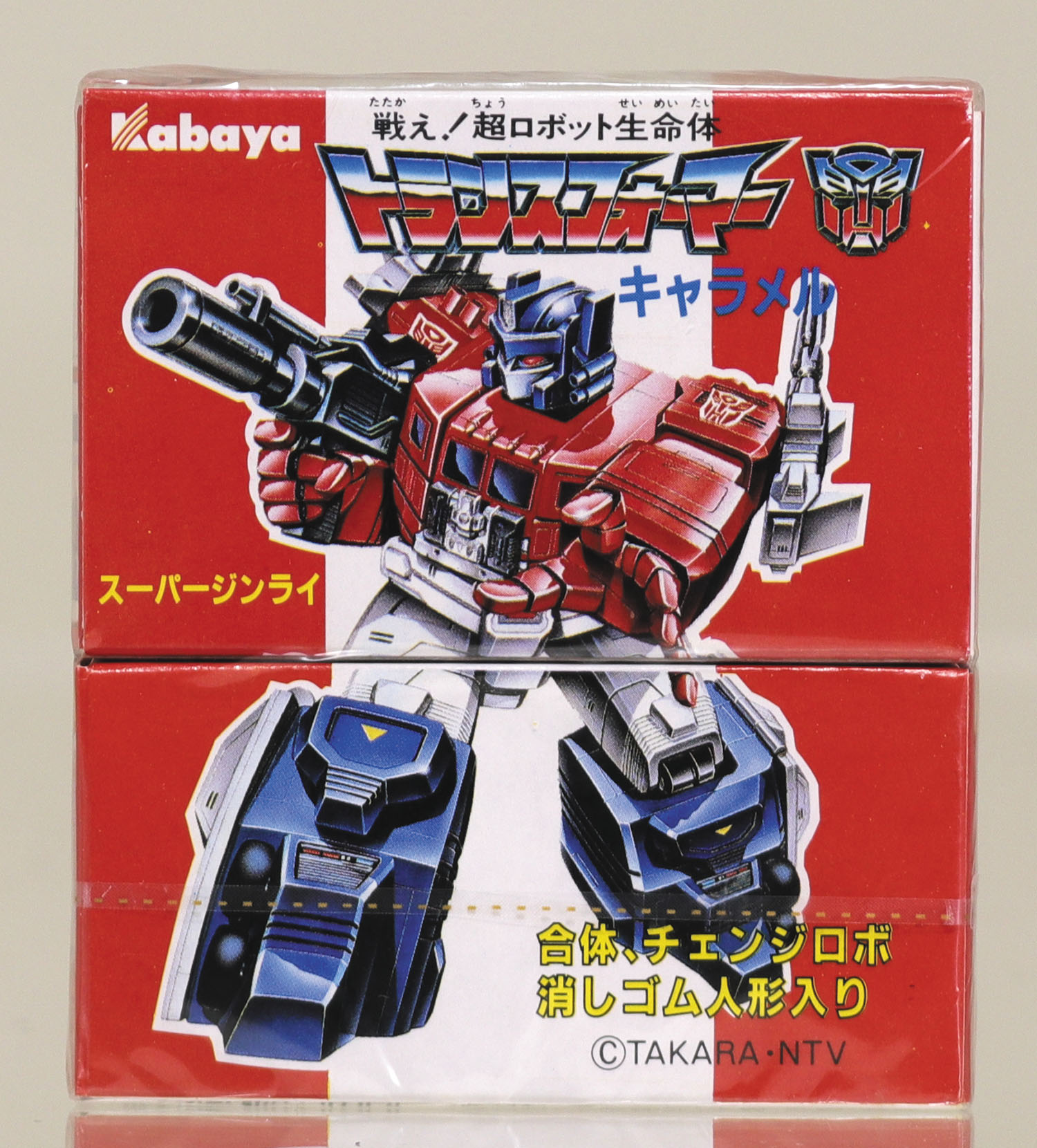 カバヤ食品 戦え！超ロボット生命体 トランスフォーマーキャラメル 合体、チェンジロボ消しゴム人形入り 未開封 ４ シックスナイト 青色