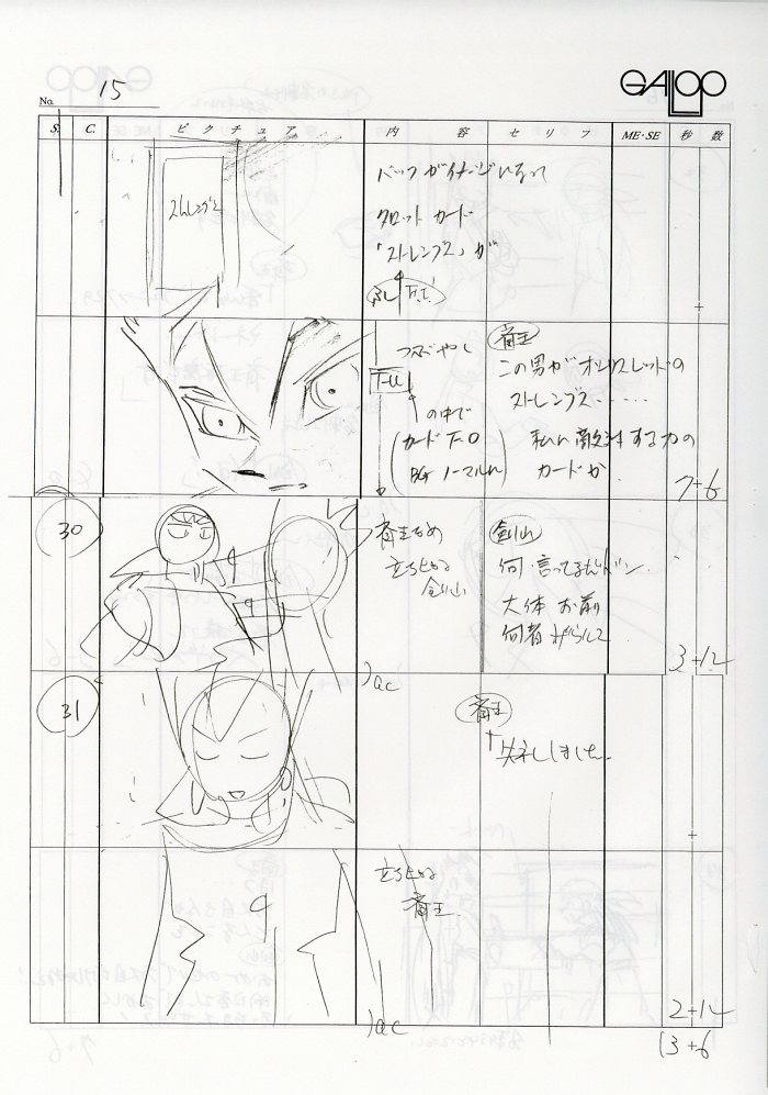 遊戯王デュエルモンスターズGX 絵コンテ