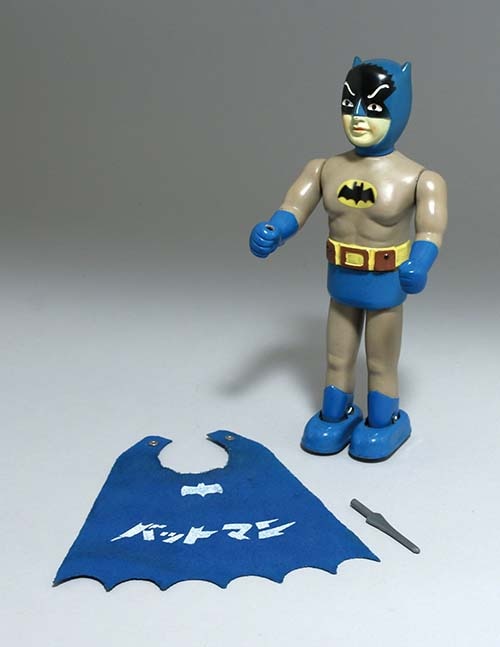 バンダイ/日本製 「ゼンマイバットマン」ソード持ち二足歩行ブリキ