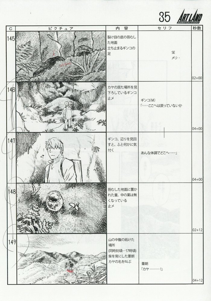 劇 蟲師 鈴の雫 絵コンテ
