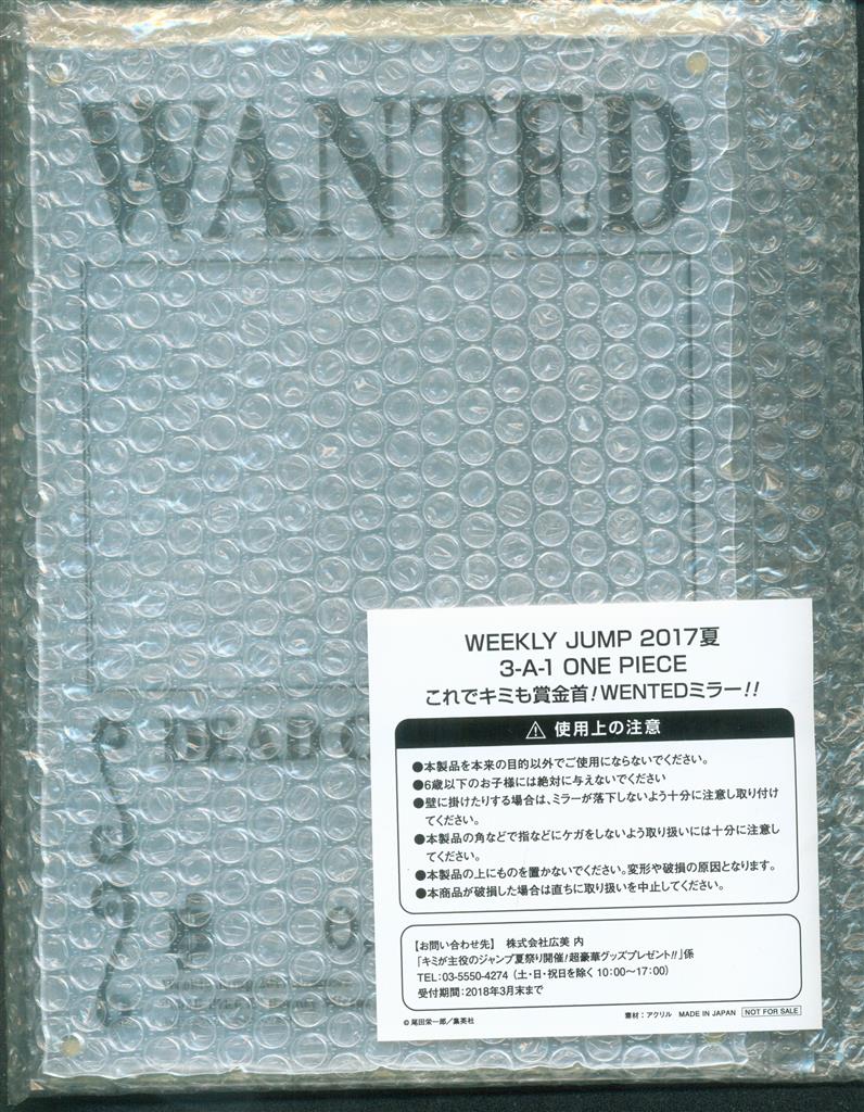 Shueisha Lottery Prize 17 Summer Eiichiro Oda One Piece This Kimi Also Bounty Wanted Mirror