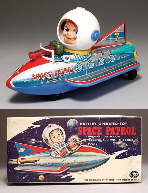 ブリキ　おもちゃ　スペースパトロール　箱付き スペースパトロール ブリキ おもちゃ レトロ 箱付き ゼンマイ式