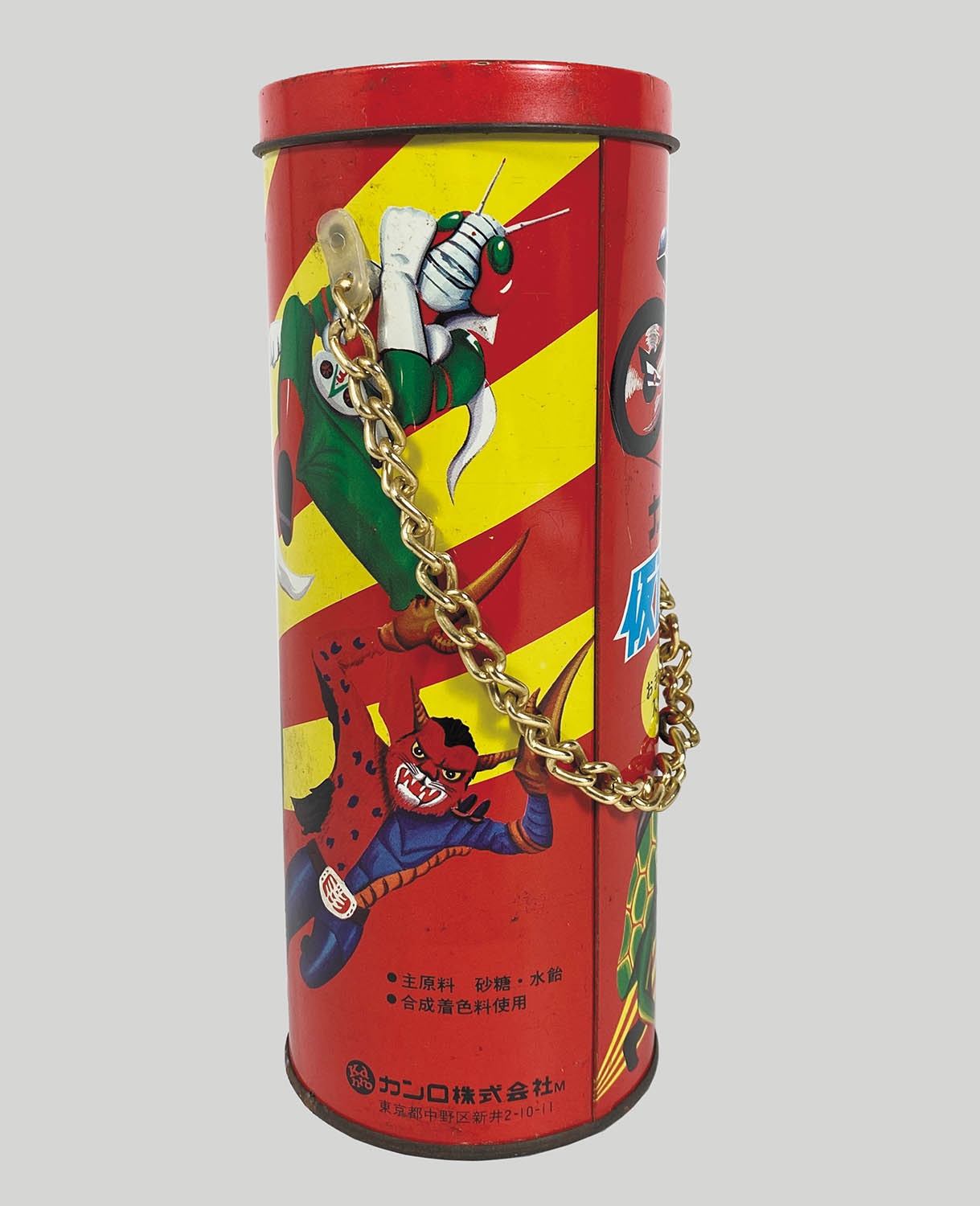 仮面ライダーV3 ベンダストロー 缶 レトロ 貯金箱 ブリキ - メルカリ
