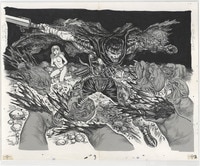 3012］ 楳図かずお 木版画「ぐわし大首絵雲母摺乃圖」
