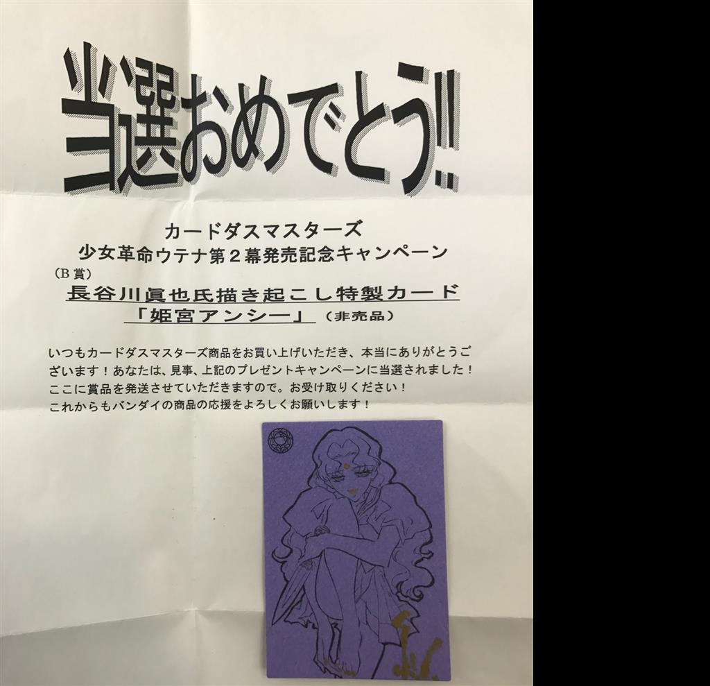 バンダイ Cdm キャンペーン 長谷川眞也 描き起こし特製カード 姫宮アンシー バンダイ Cdm キャンペーン 長谷川眞也 描き起こし特製カード 姫宮アンシー