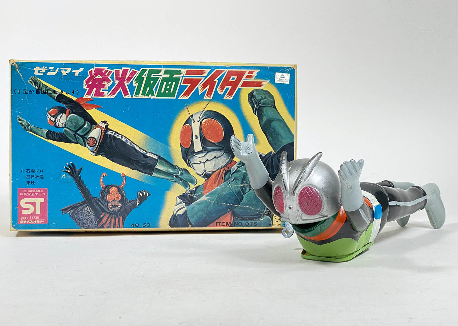 商品画像：発火仮面ライダー ヨネザワ ゼンマイ レア・当時物 ソフビ 特撮 4