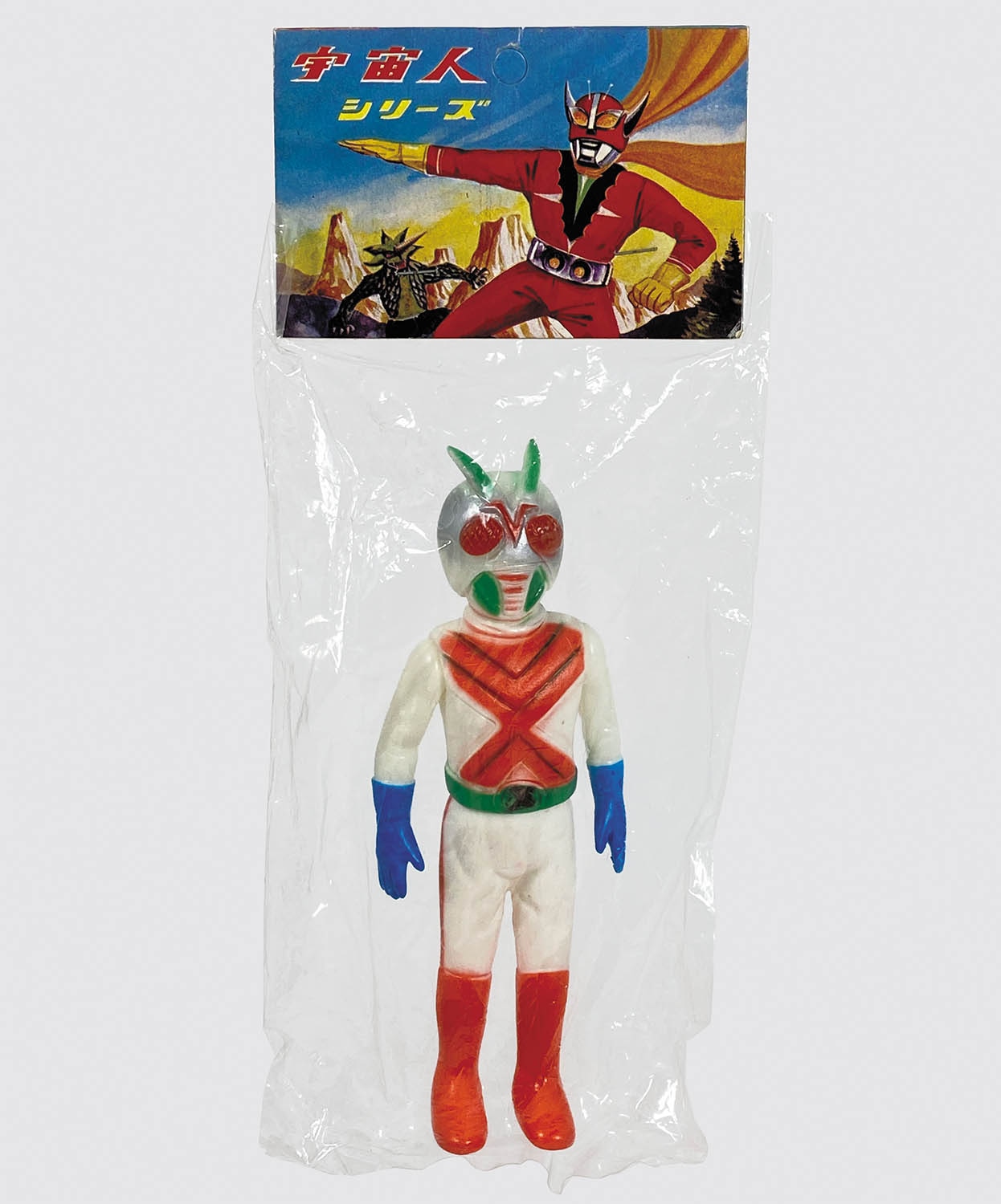 当時物、パチ無版権ソフビ　仮面ライダーエックス 1315] 無版権ソフビ 仮面ライダーX 白成型