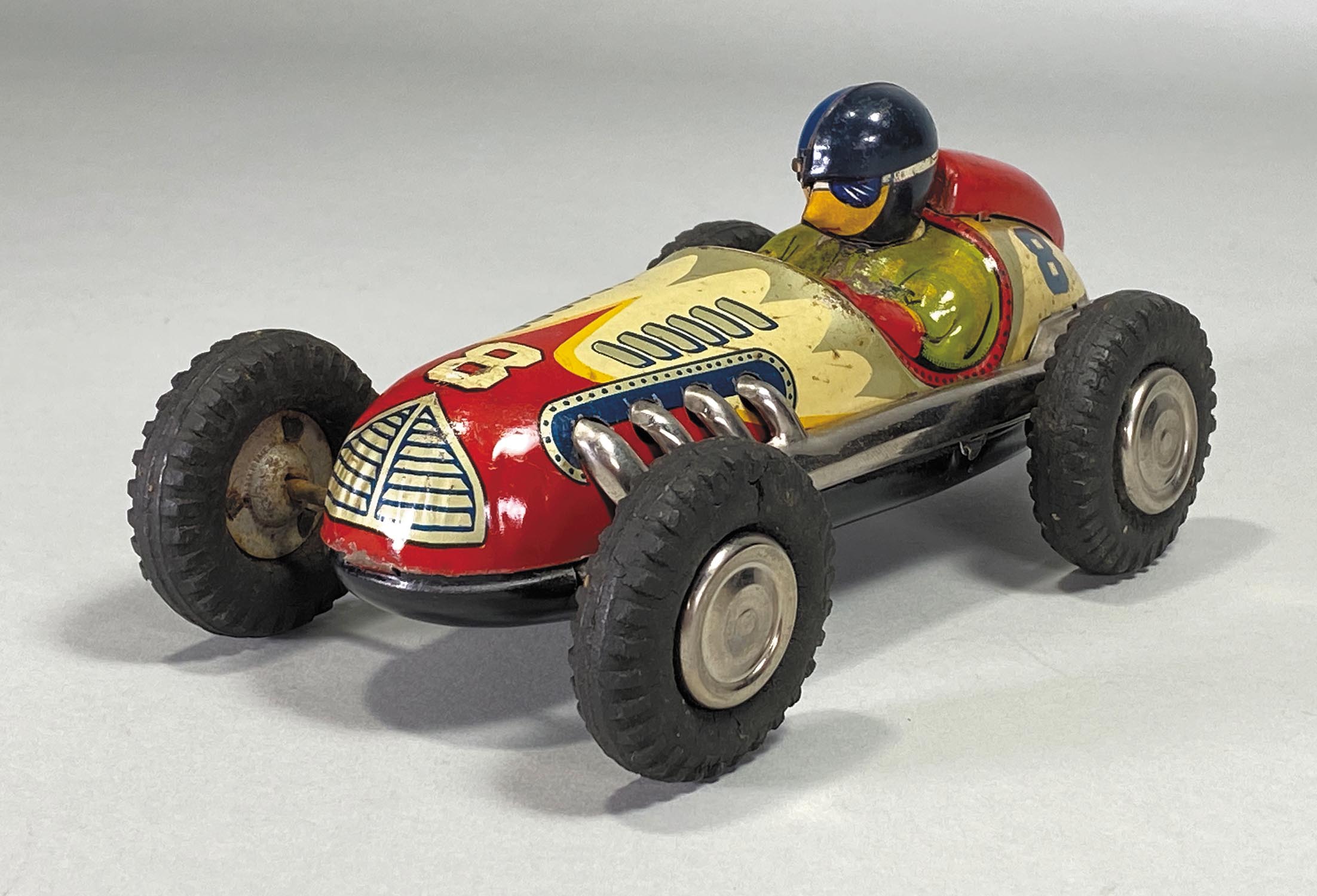 Voiture Miniature St.John Tin Toy – Speedway Race Car N°8, Collection Véhicule En Tôle