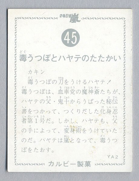 45〉【カルビースナック変身忍者嵐オマケカード】毒うつぼとハヤテの