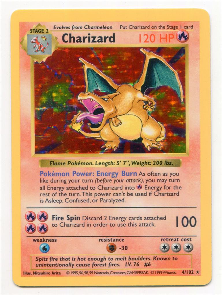 Pokemon 旧裏 シャドーレス 4 102 Charizard リザードン 英語版