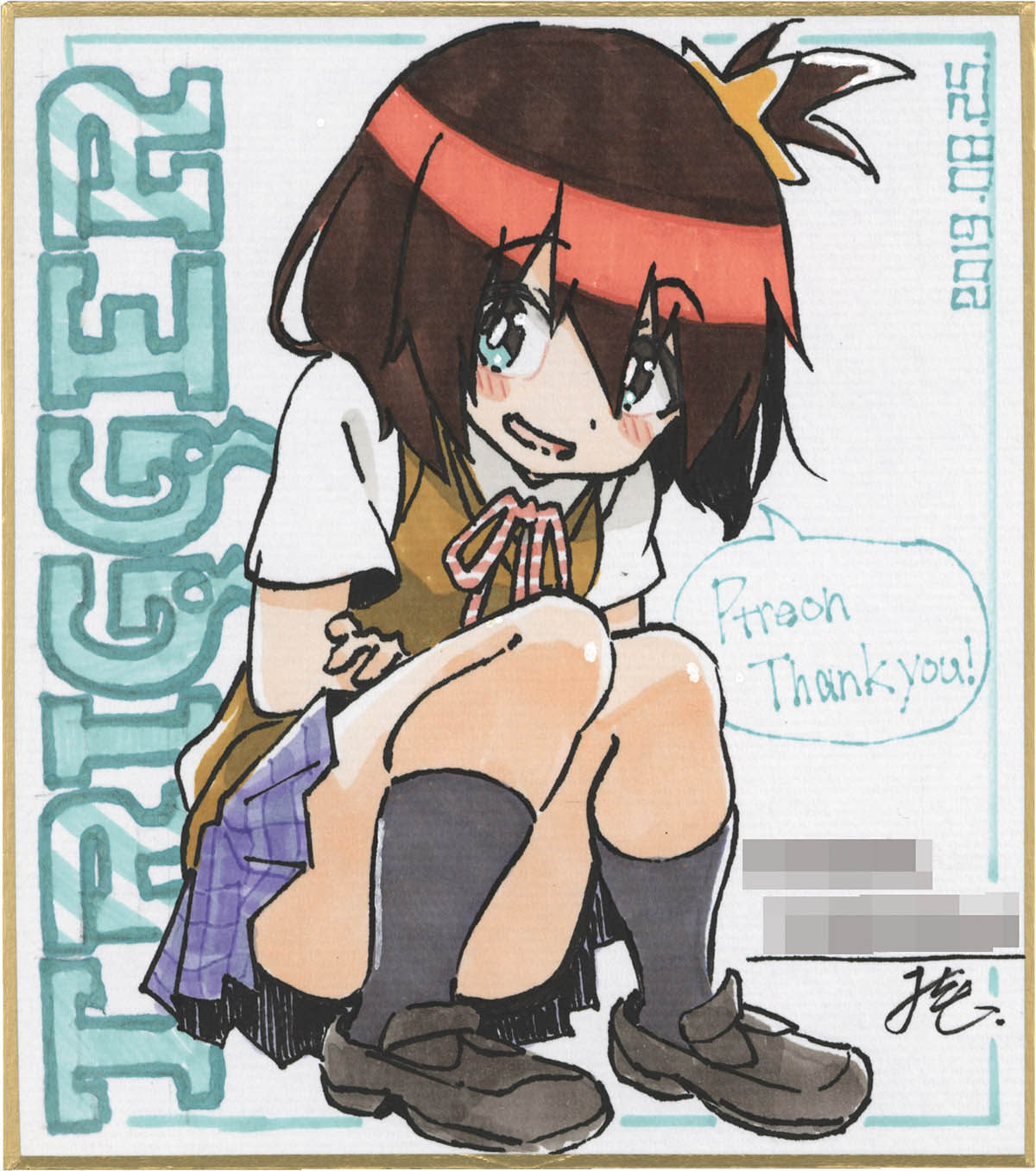 4141] 福澤美琴 直筆カラー色紙(小サイズ)「宇宙パトロールルル子」