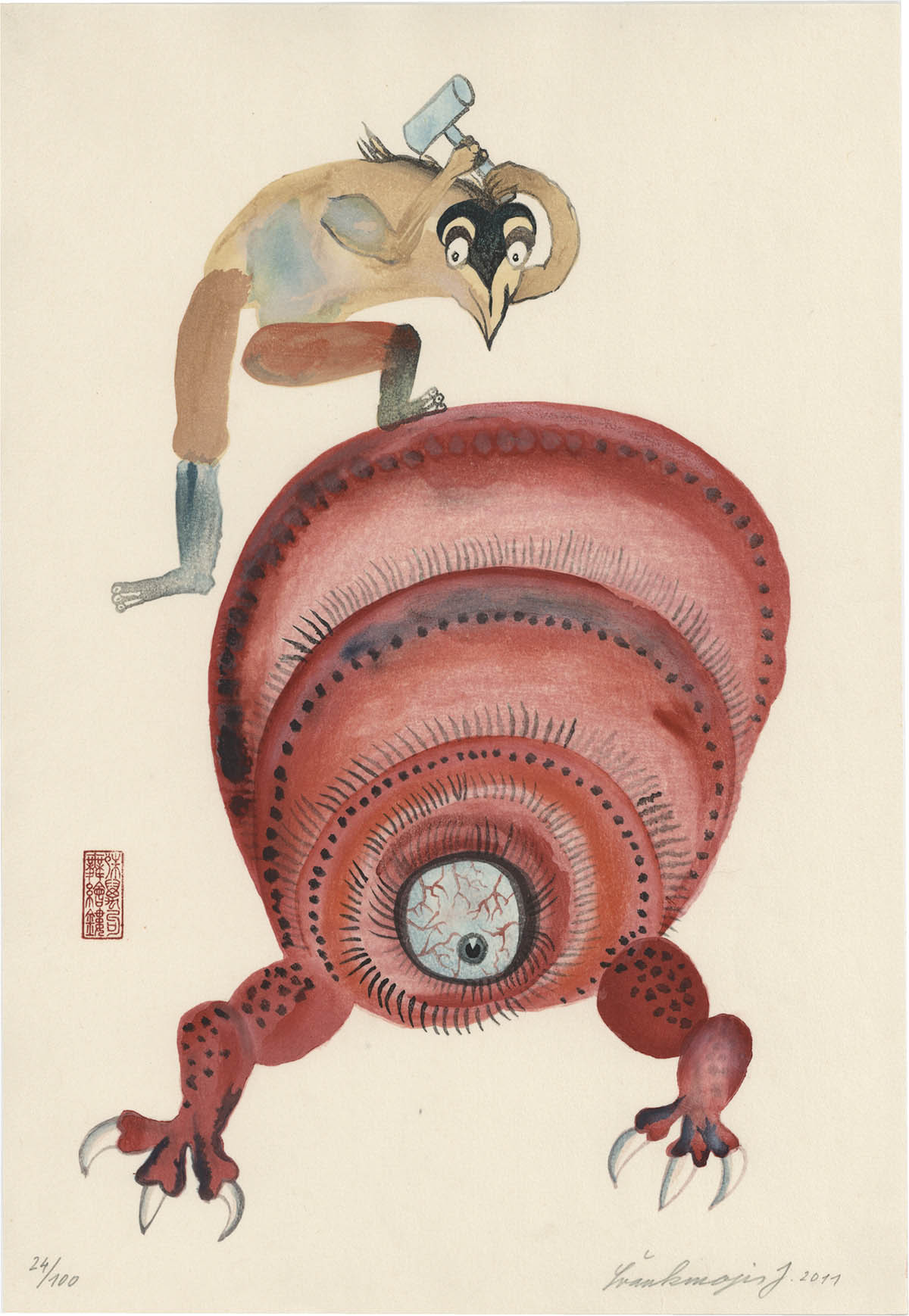4159] ヤン・シュヴァンクマイエル 木版画｢No.3｣