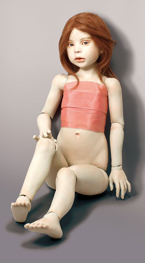 吉田良一作 球体関節人形 ピンクリボンの少女