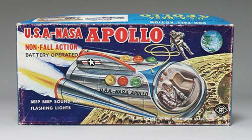 【昭和30年代】昔のマスダヤ　ブリキ　U.S.A.-NASA APOLLO箱無し 昭和30年代】昔のマスダヤ ブリキ U.S.A.-NASA APOLLO箱無し