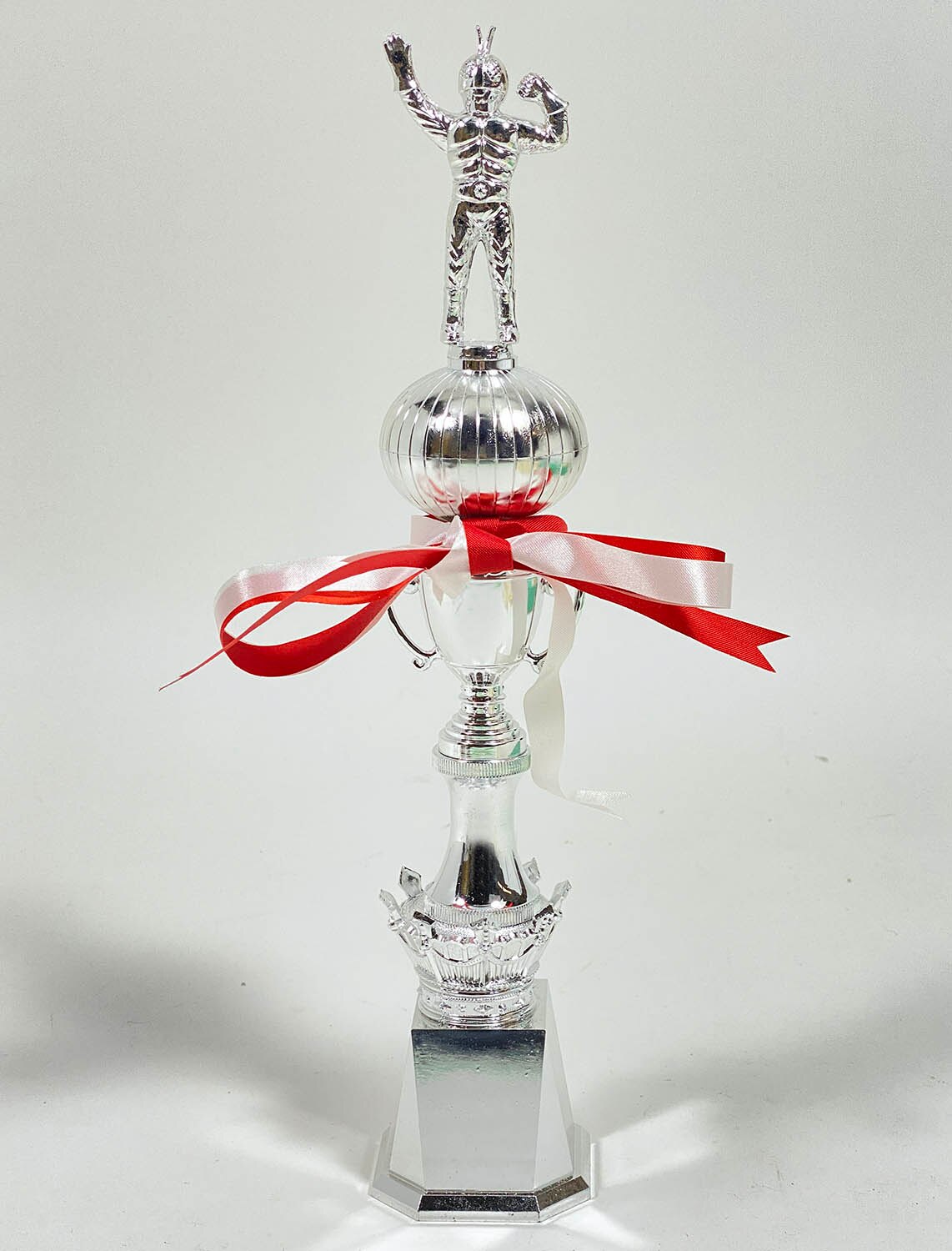 1129] 仮面ライダー トロフィー 340mm 銀