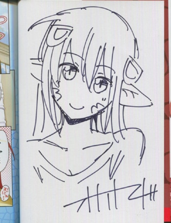 オカヤド 直筆イラストサイン本「モンスター娘のいる日常」1巻