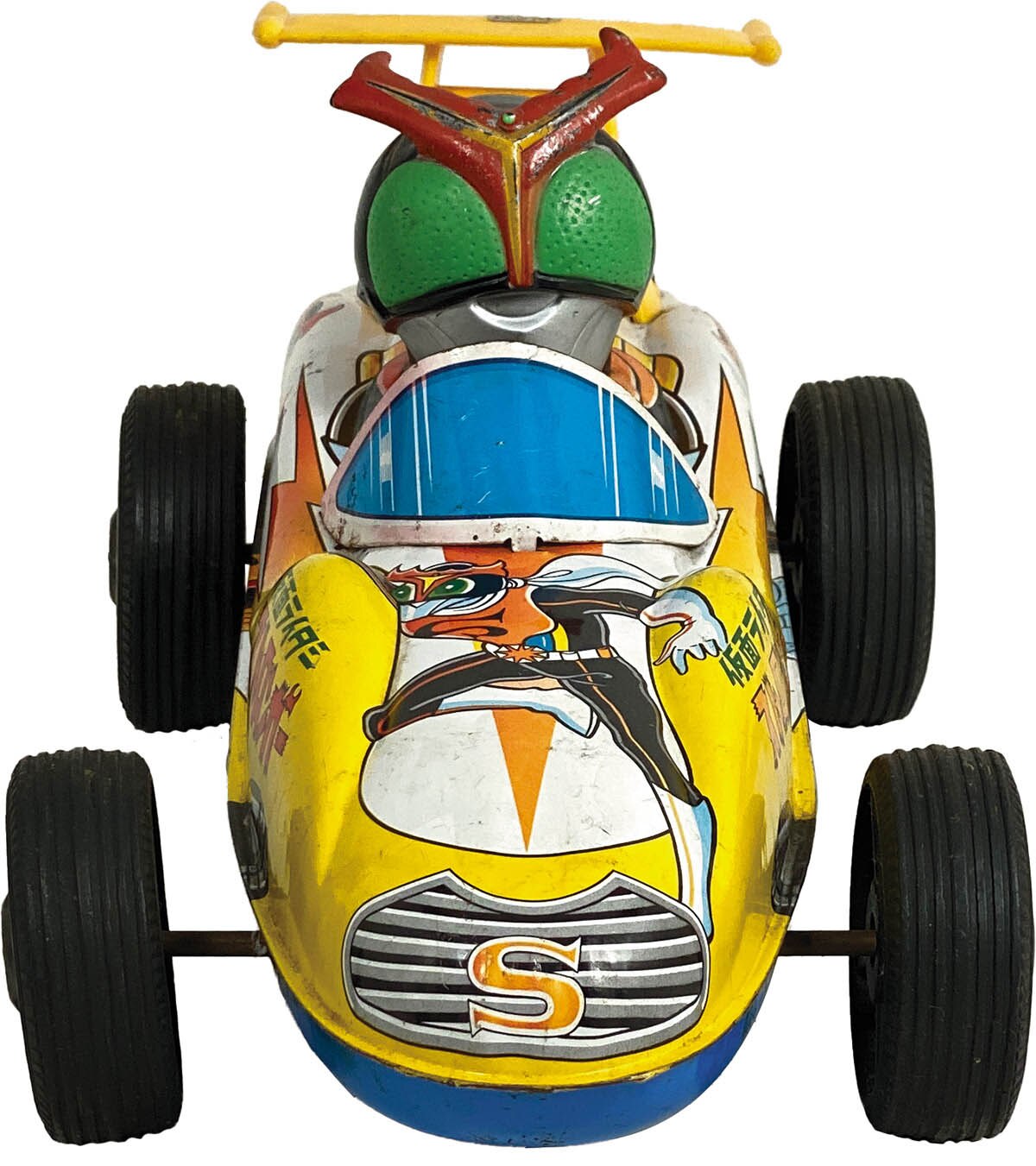 仮面ライダーストロンガー レースカー ブリキ おもちゃ マスダヤ/日本製 仮面ライダーストロンガー レースカー箱付