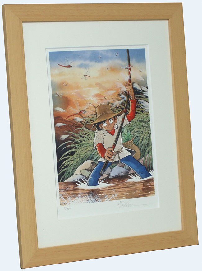 釣りキチ三平 矢口高雄先生サイン入り 作品名カワセミ 絵画