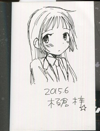 ガールメイキル直筆イラスト色紙