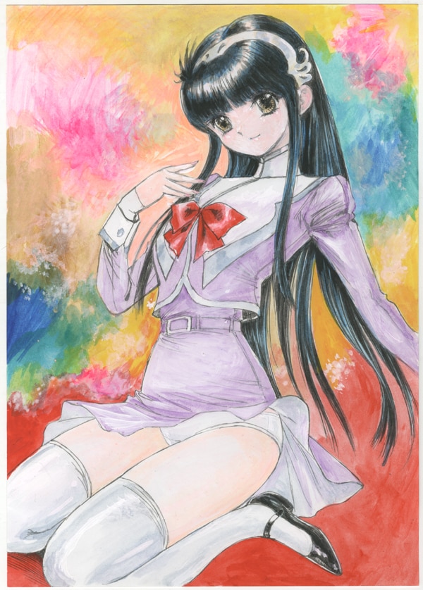 魔界学園 氷河めぐみ◆細馬信一 手描きイラスト◆週刊 少年チャンピオン 魔界学園 氷河めぐみ◇細馬信一 手描きイラスト◇週刊 少年