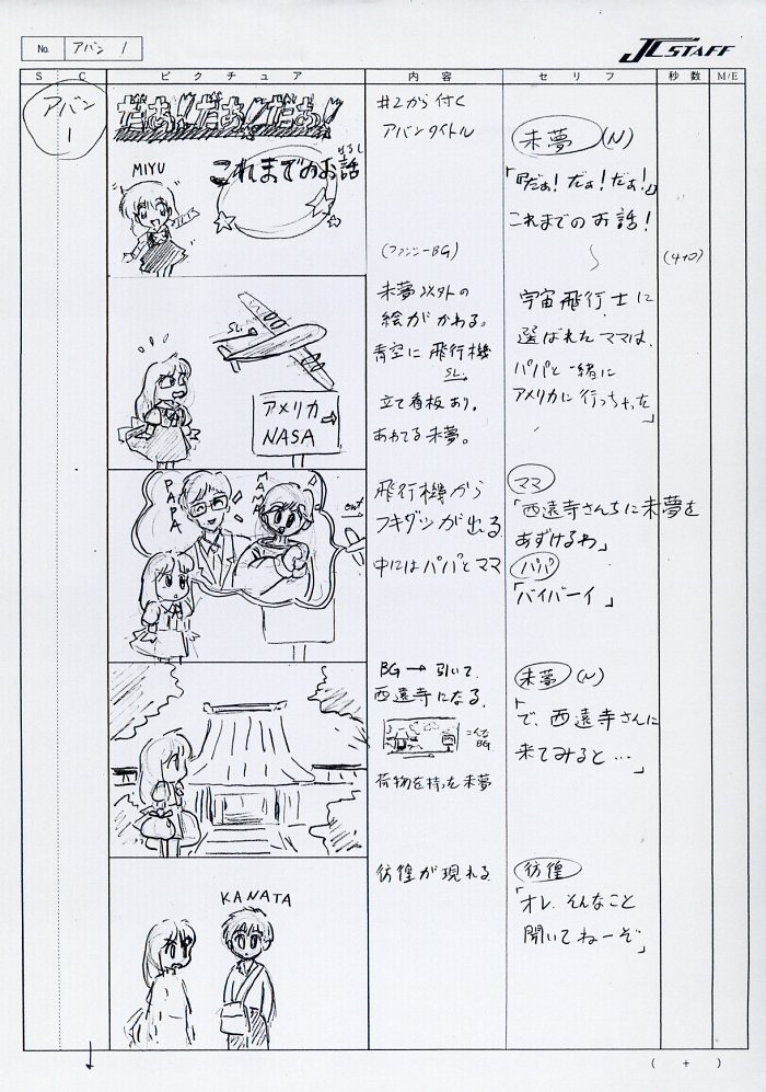 Ufo Baby Handwritten Storyboard