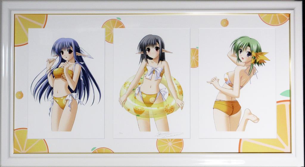 アールビバン　鈴平ひろ　版画　ミクスドメディア　summer girl ミクスドメディア 鈴平ひろ NAVEL -SUMMER GIRL'S 2- SG-0909