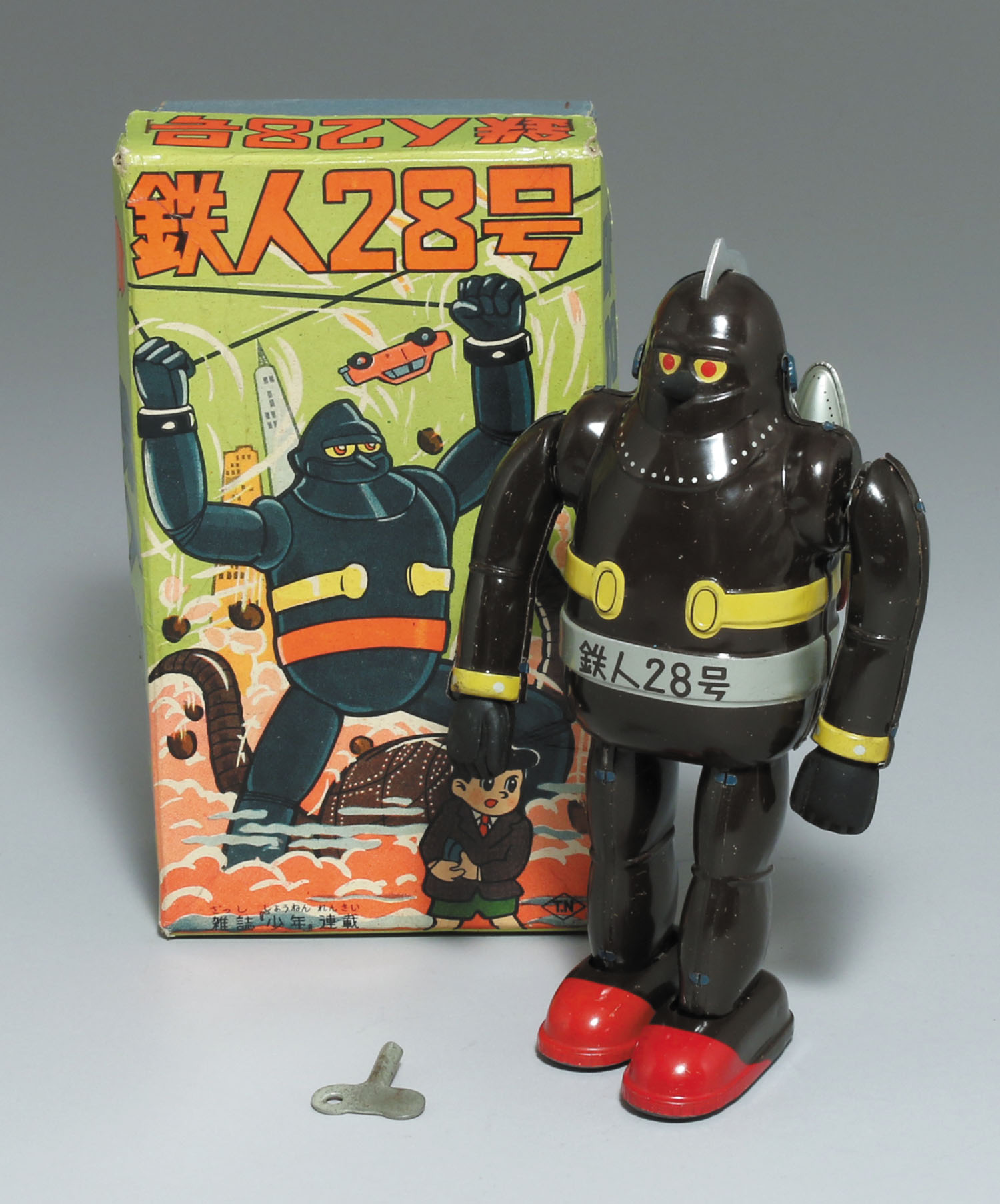 野村トーイ ブリキ・ゼンマイ鉄人 こげ茶