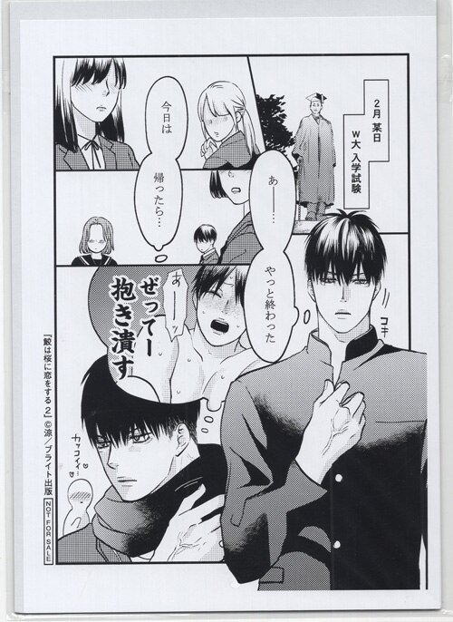 涼 直筆サイン入りカラー複製イラスト「鮫は桜に恋をする」