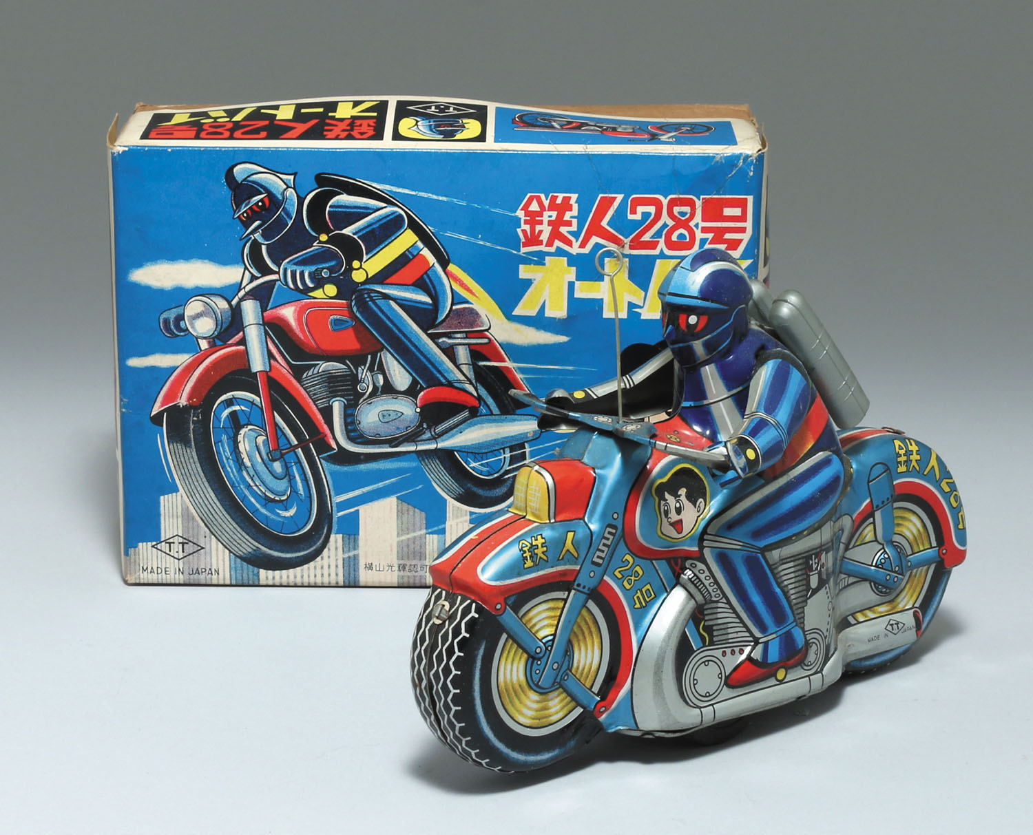 稀少品！タカトク製 初期型 鉄人28号 ブリキ オートバイ 稀少品